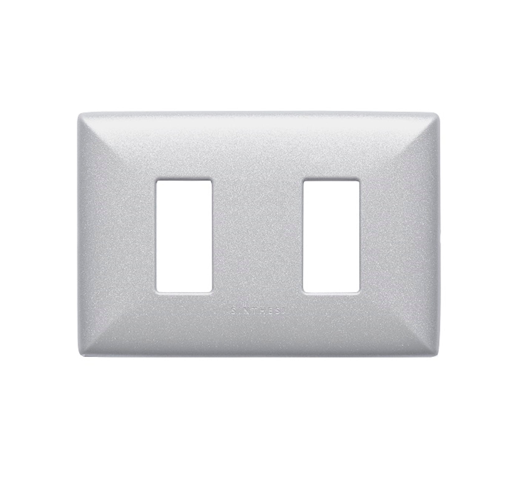 Placa 2 Puestos S17 ABS Nickel Con Soporte 170235 — Sinthesi — Sinthesi