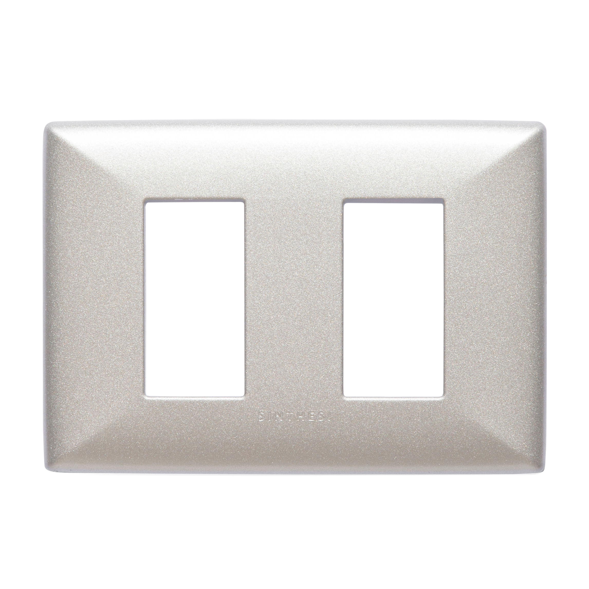 Placa 2 Puestos S22 Aluminio Champagne Con Soporte 220232 — Sinthesi — Sinthesi