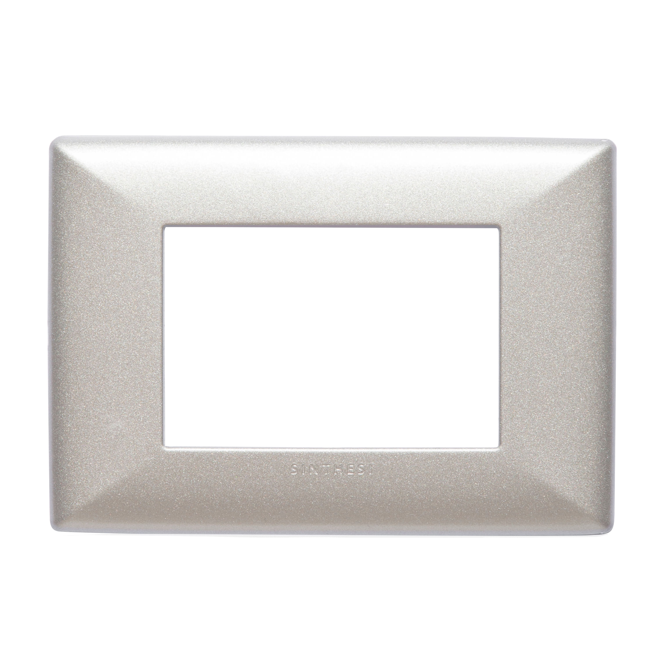 Placa 3 Puestos S22 Aluminio Champagne Con Soporte 220332 — Sinthesi — Sinthesi