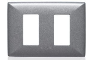 Placa 2 Puestos S22 Aluminio Grafito Con Soporte 220234 — Sinthesi — Sinthesi