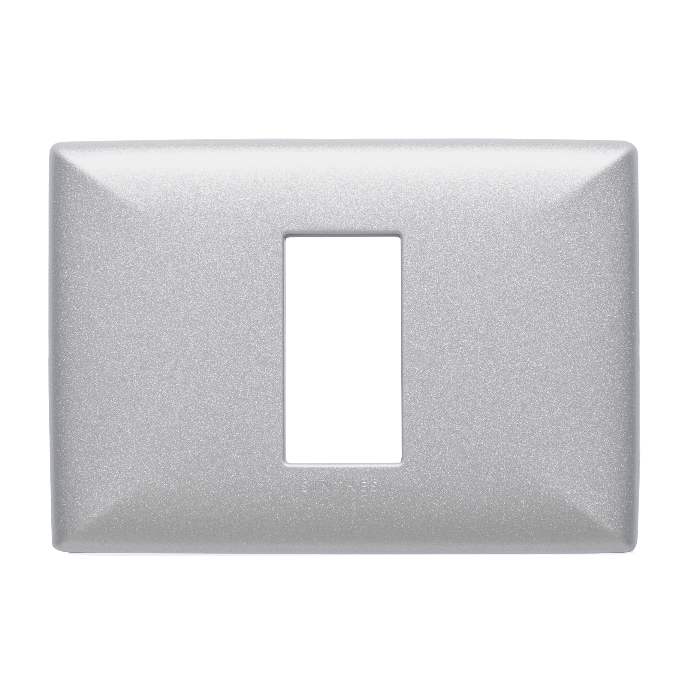Placa 1 Puesto S22 ABS Nickel Con Soporte 220135 — Sinthesi — Sinthesi