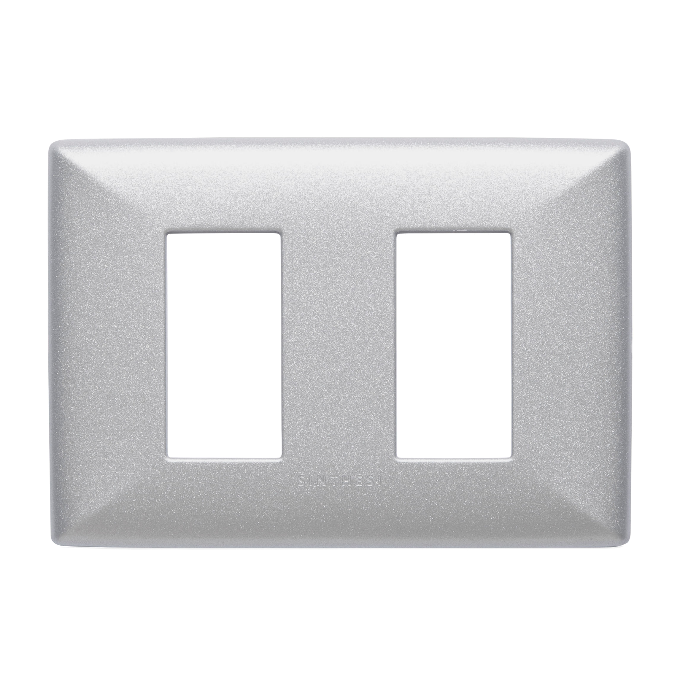 Placa 2 Puestos S22 ABS Nickel Con Soporte 220235 — Sinthesi — Sinthesi