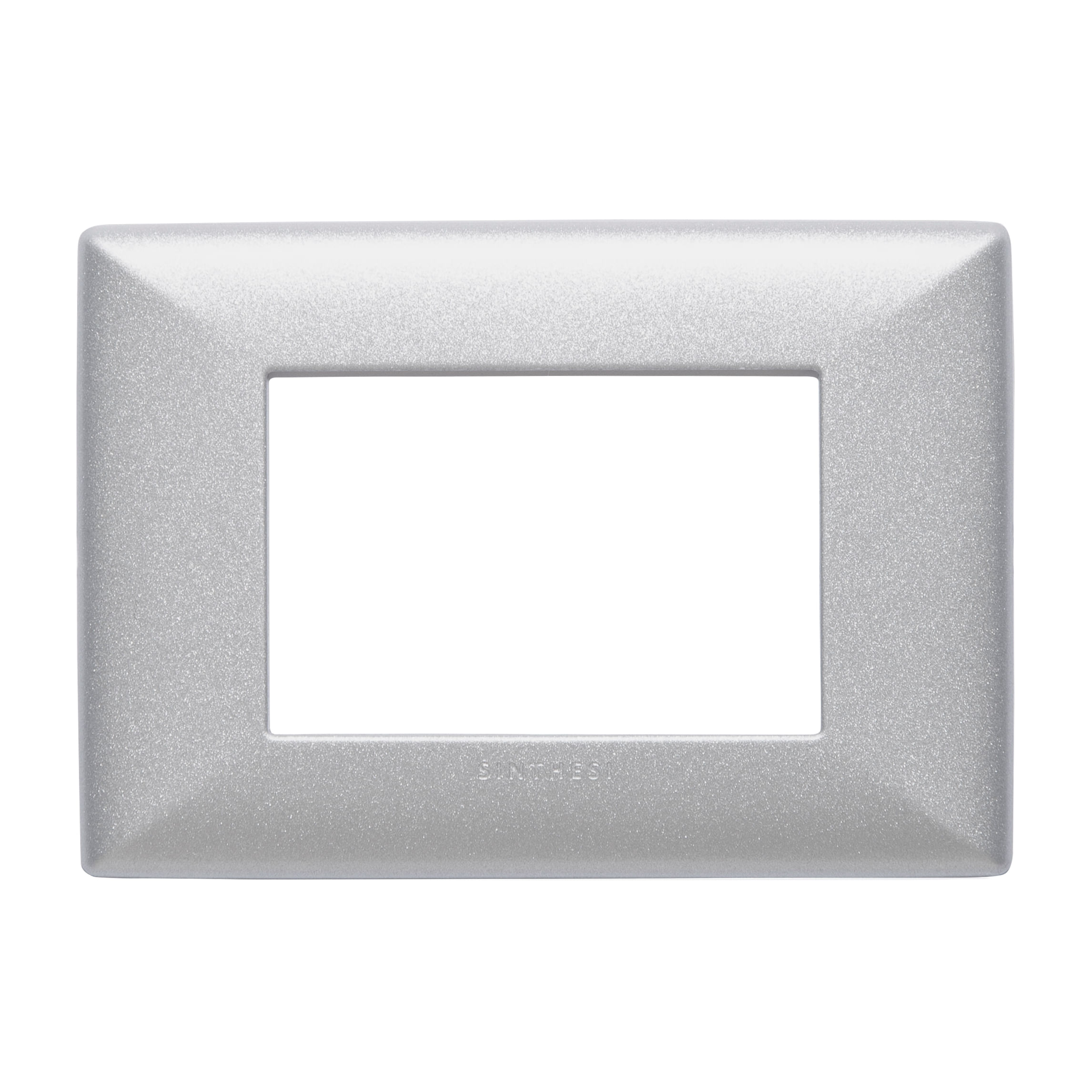 Placa 3 Puestos S22 ABS Nickel Con Soporte 220335 — Sinthesi — Sinthesi