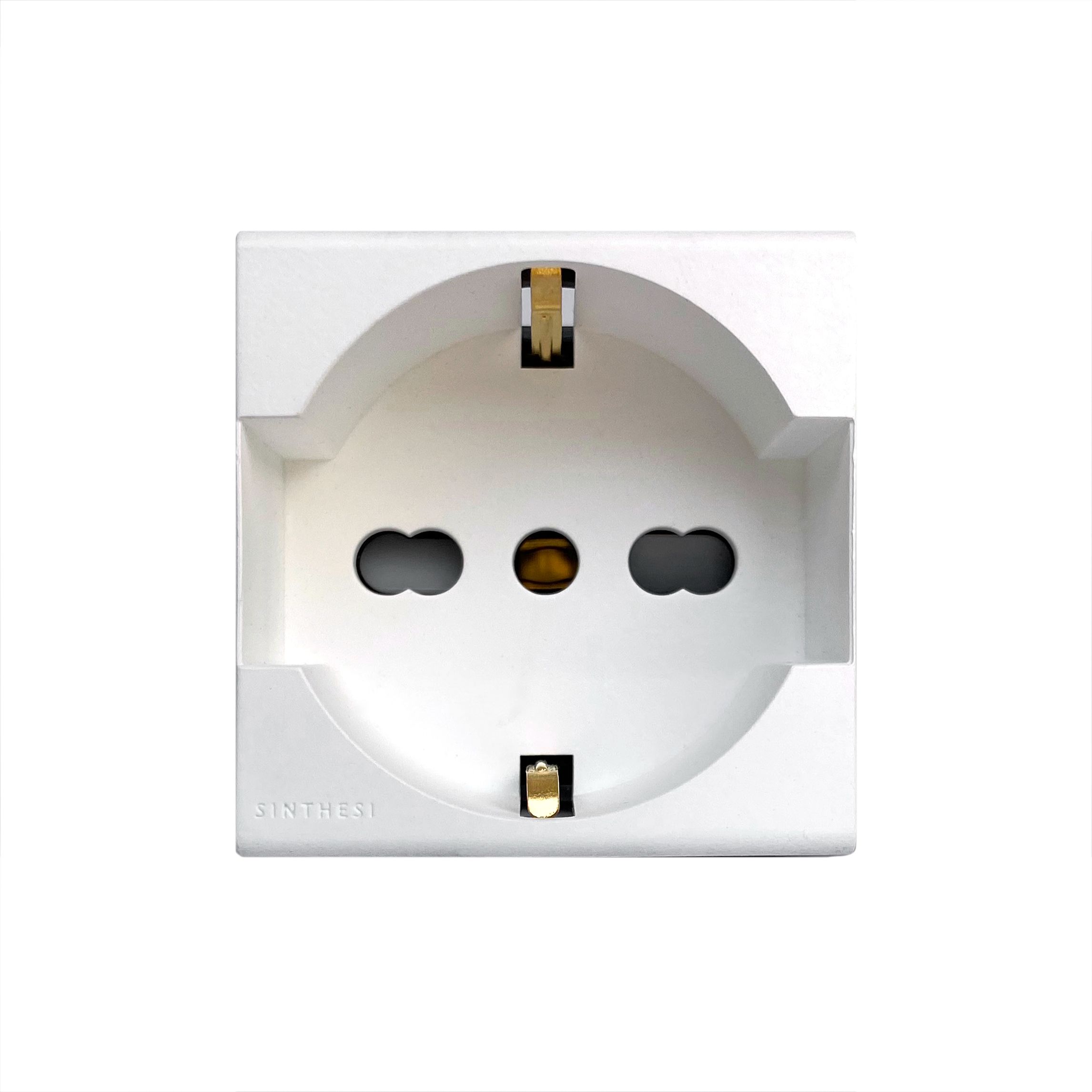 Módulo Tomacorriente Schuko 2P+T 10/16A 250V S33 Blanco Mate 333321 — Sinthesi — Sinthesi