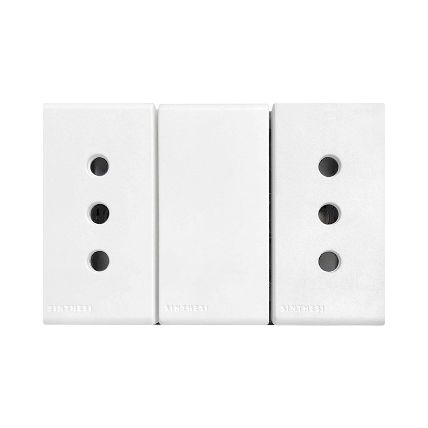 Módulo Tomacorriente Duplex 10A 250V 2P+T S33 Blanco Mate 333421 — Sinthesi — Sinthesi