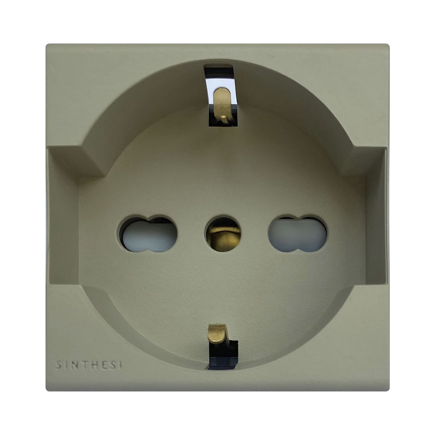 Módulo Tomacorriente Schuko 2P+T 10/16A 250V S33 Beige Mate 333322 — Sinthesi — Sinthesi