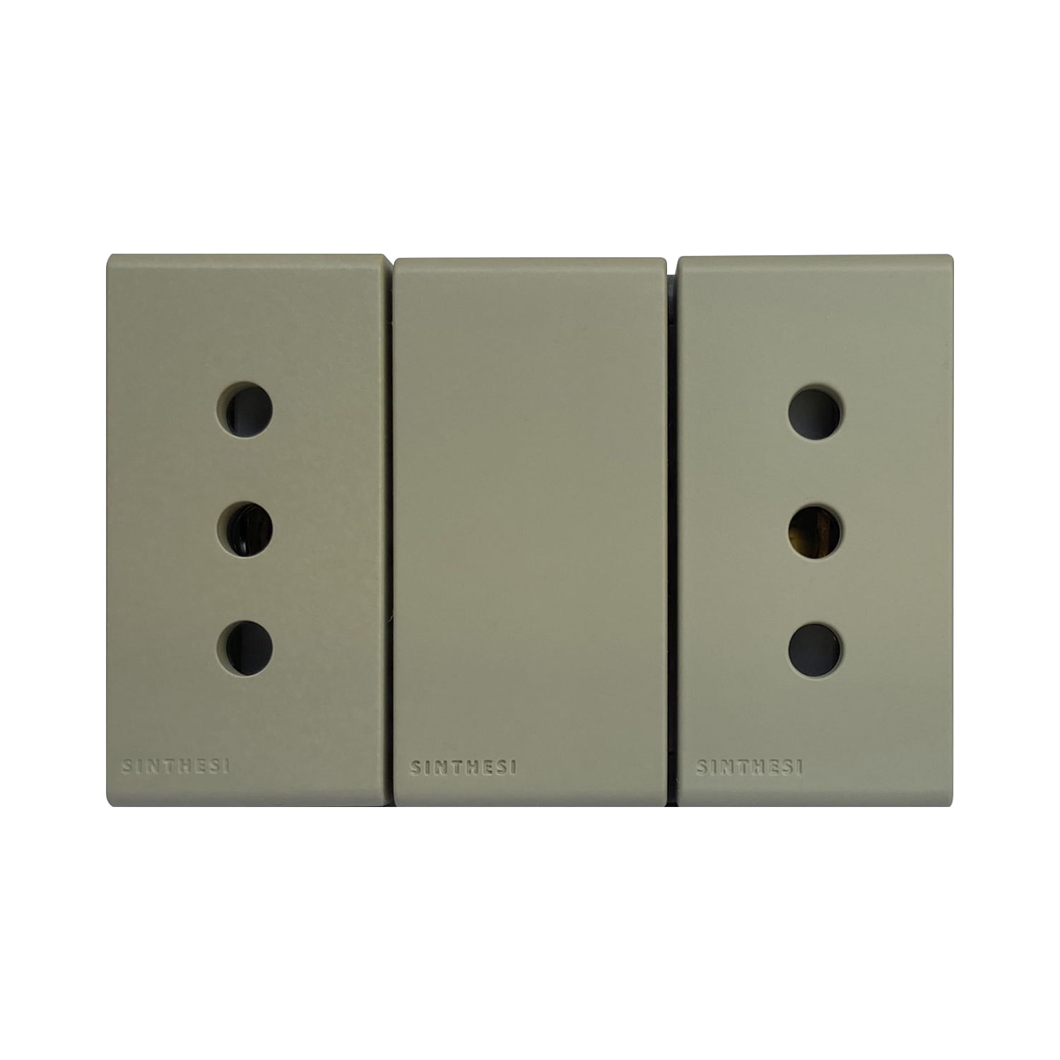 Módulo Tomacorriente Duplex 10A 250V 2P+T S33 Beige Mate 333422 — Sinthesi — Sinthesi