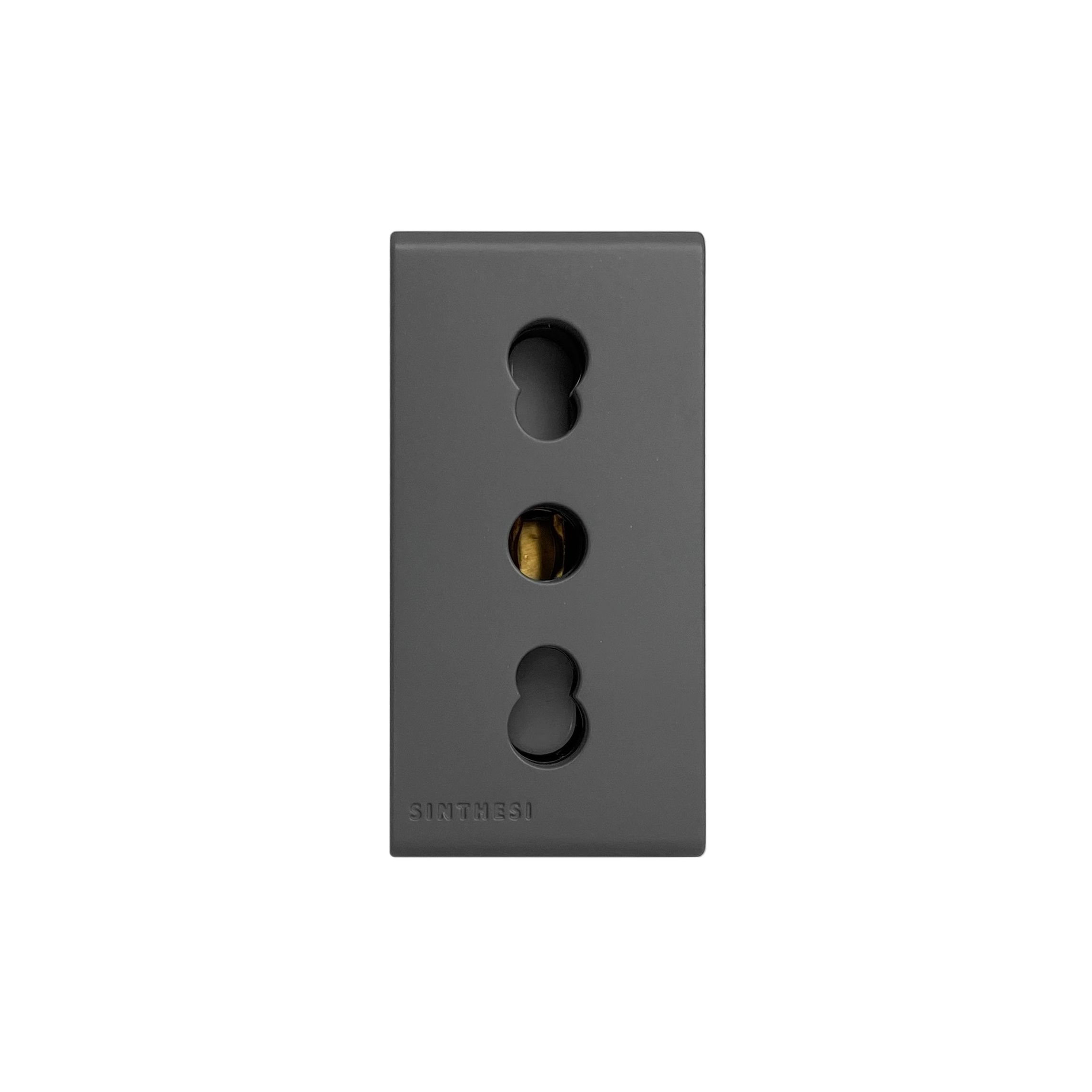 Módulo Tomacorriente Bipaso 10/16A 250V 2P+T S33 Grey Mate 333123 — Sinthesi — Sinthesi