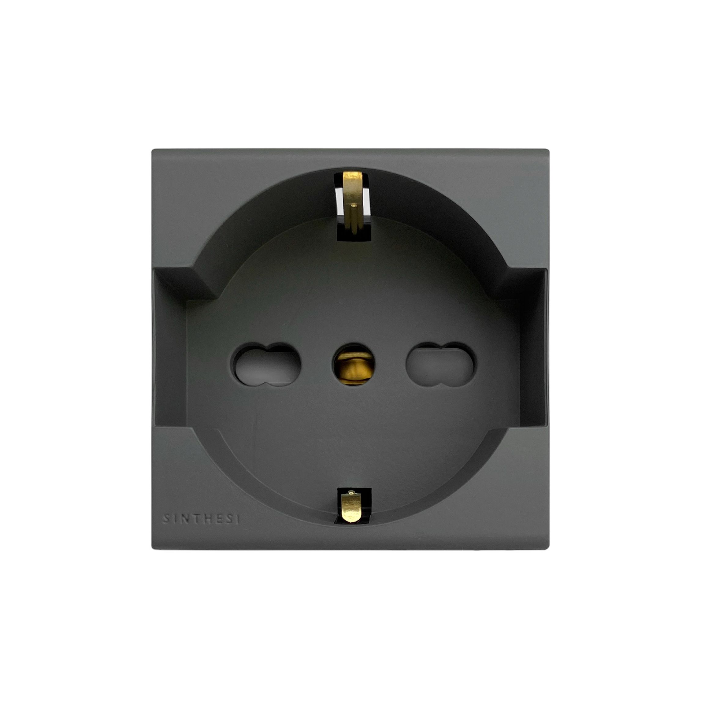Módulo Tomacorriente Schuko 2P+T 10/16A 250V S33 Grey Mate 333323 — Sinthesi — Sinthesi