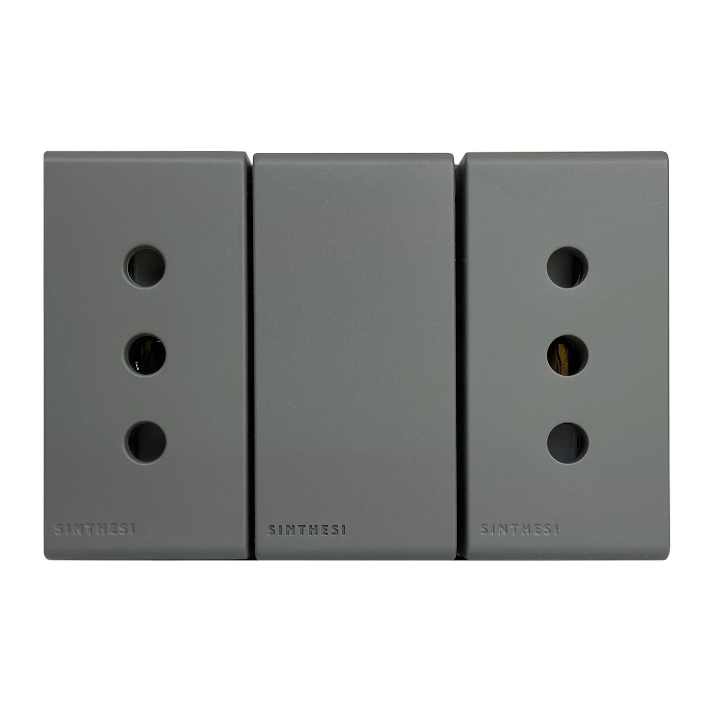 Módulo Tomacorriente Duplex 10A 250V 2P+T S33 Grey Mate 333423 — Sinthesi — Sinthesi