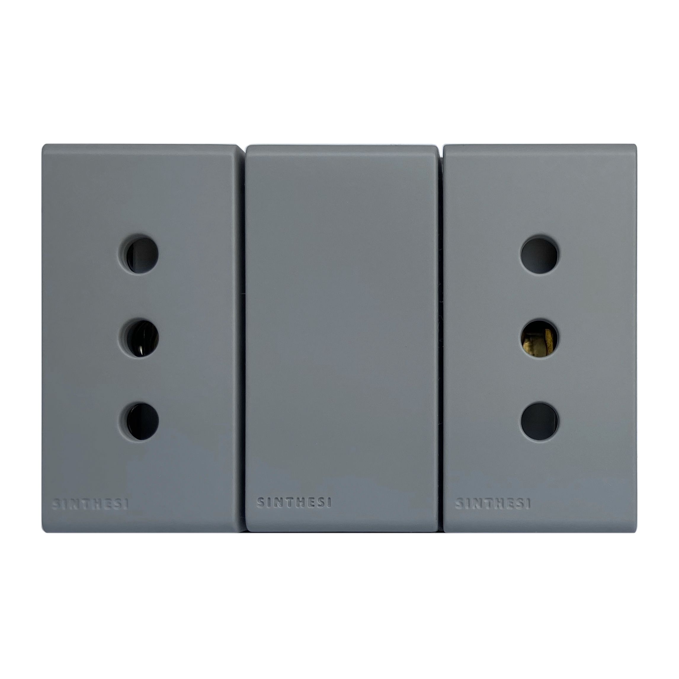 Módulo Tomacorriente Duplex 10A 250V 2P+T S33 Cemento 333424 — Sinthesi — Sinthesi