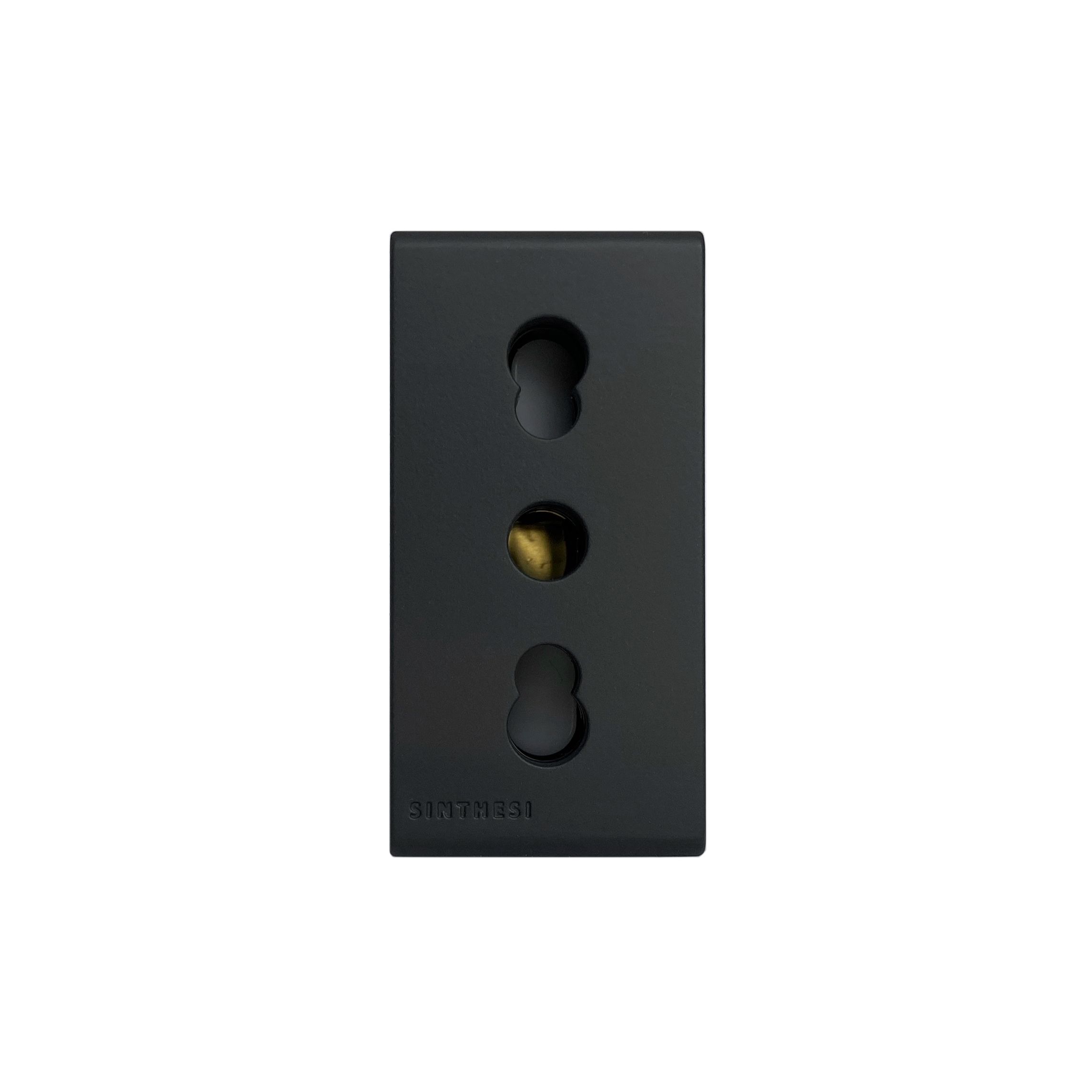 Módulo Tomacorriente Bipaso 10/16A 250V 2P+T S33 Noir Mate 333126 — Sinthesi — Sinthesi