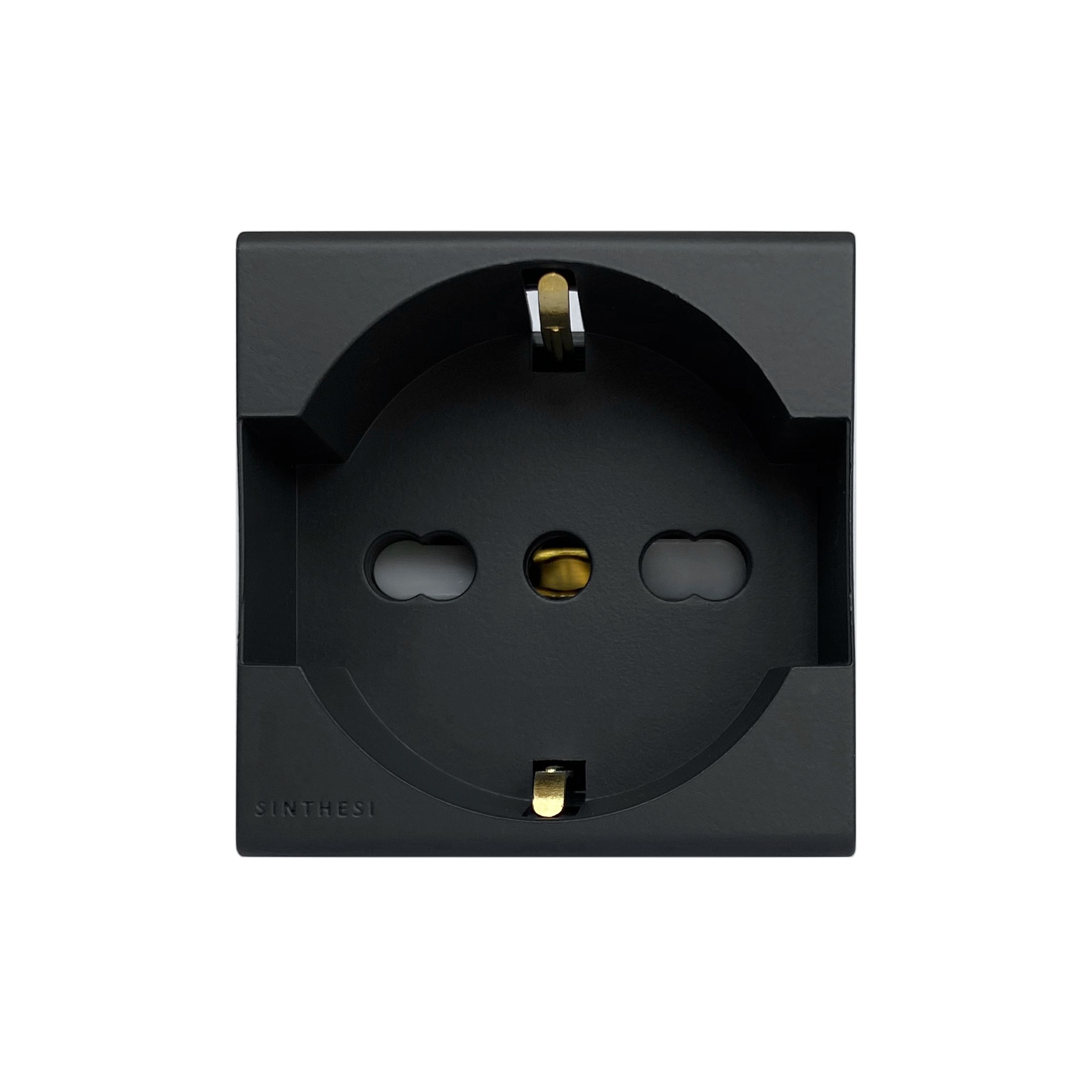 Módulo Tomacorriente Schuko 2P+T 10/16A 250V S33 Noir Mate 333326 — Sinthesi — Sinthesi