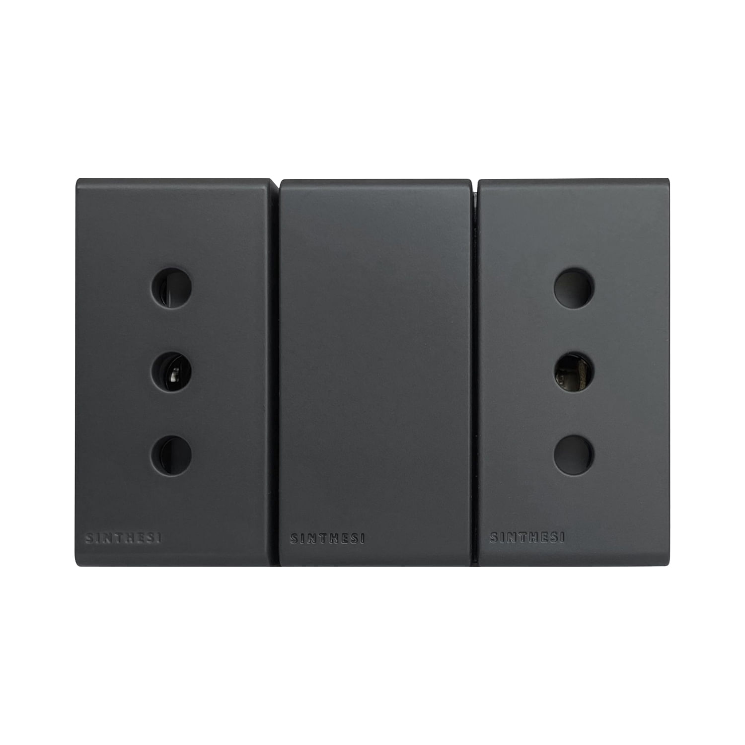 Módulo Tomacorriente Duplex 10A 250V 2P+T S33 Noir Mate 333426 — Sinthesi — Sinthesi