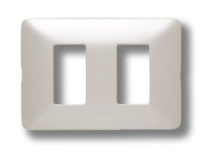 Placa 2 Puestos Aluminio Natural Matix AM503M2AL (187937) — BTICINO
