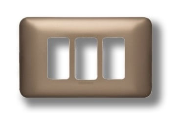 Placa 3 Puestos Aluminio Titanio Nea M903M3TI Magic (187954) — BTicino