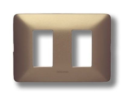 Placa 2 Puestos Aluminio Titanio Matix AM503M2TI (187966) — BTICINO