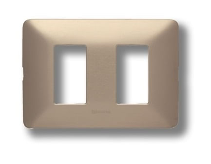 Placa 2 Puestos Aluminio Champagne Matix AM503M2CH (187983) — BTICINO