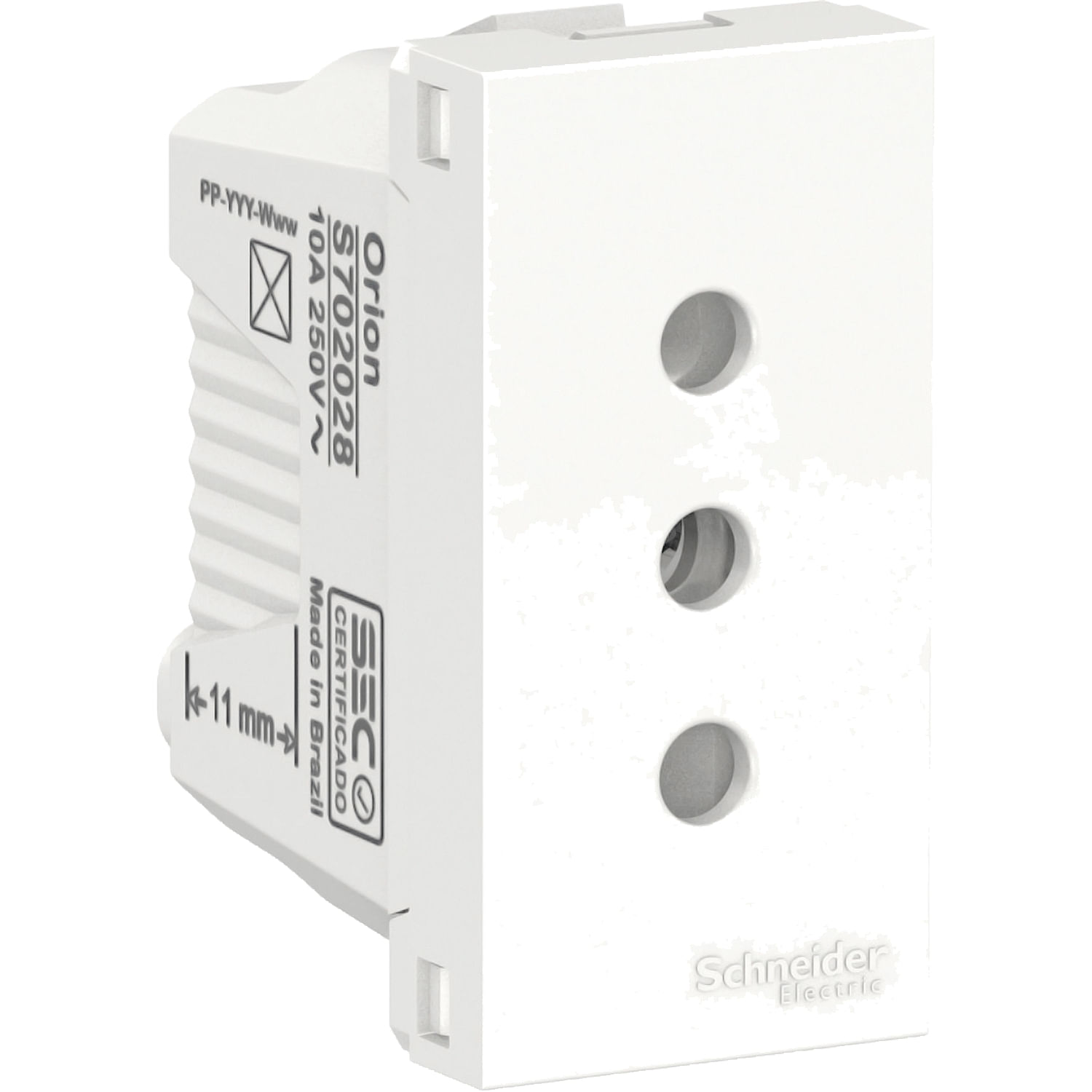 Modulo Enchufe 2P+T 10A 250V Blanco Orion S70202804 (188310) — SCHNEIDER ELECTRIC
