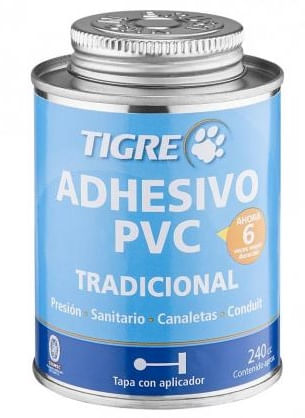 Adhesivo PVC 240CC Profesional Con Pincel Tigre (191706) — TIGRE