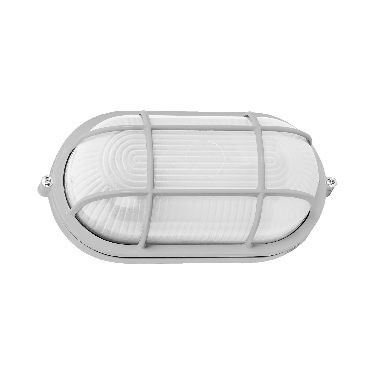Foco Tortuga Ovalado 60W E27 IP44 con Rejilla Gris Alum Technolamp (321656) — TechnoLamp