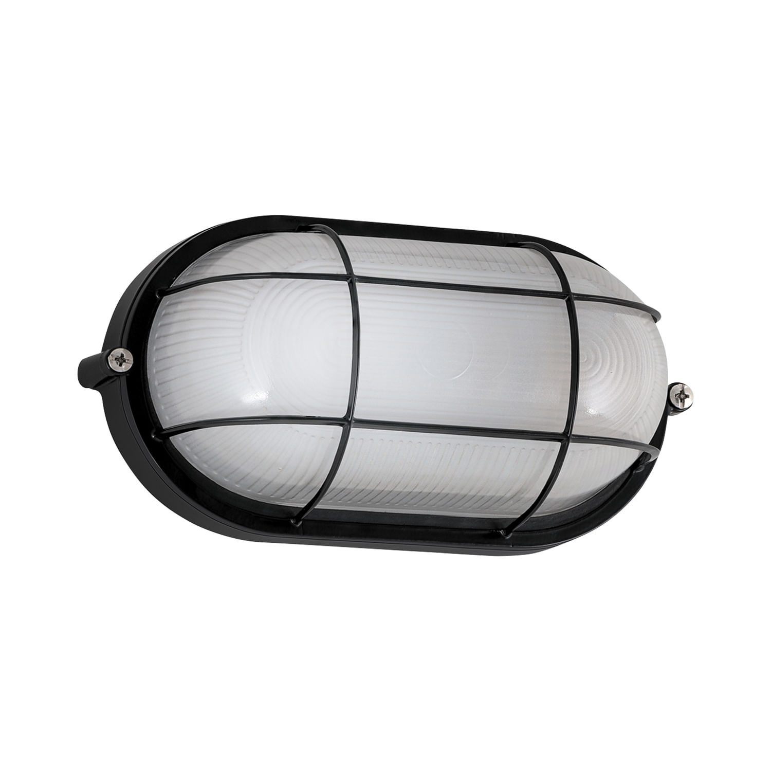 Foco Tortuga Ovalado 60W E27 IP44 con Rejilla Negra Alum Technolamp (321658) — TechnoLamp