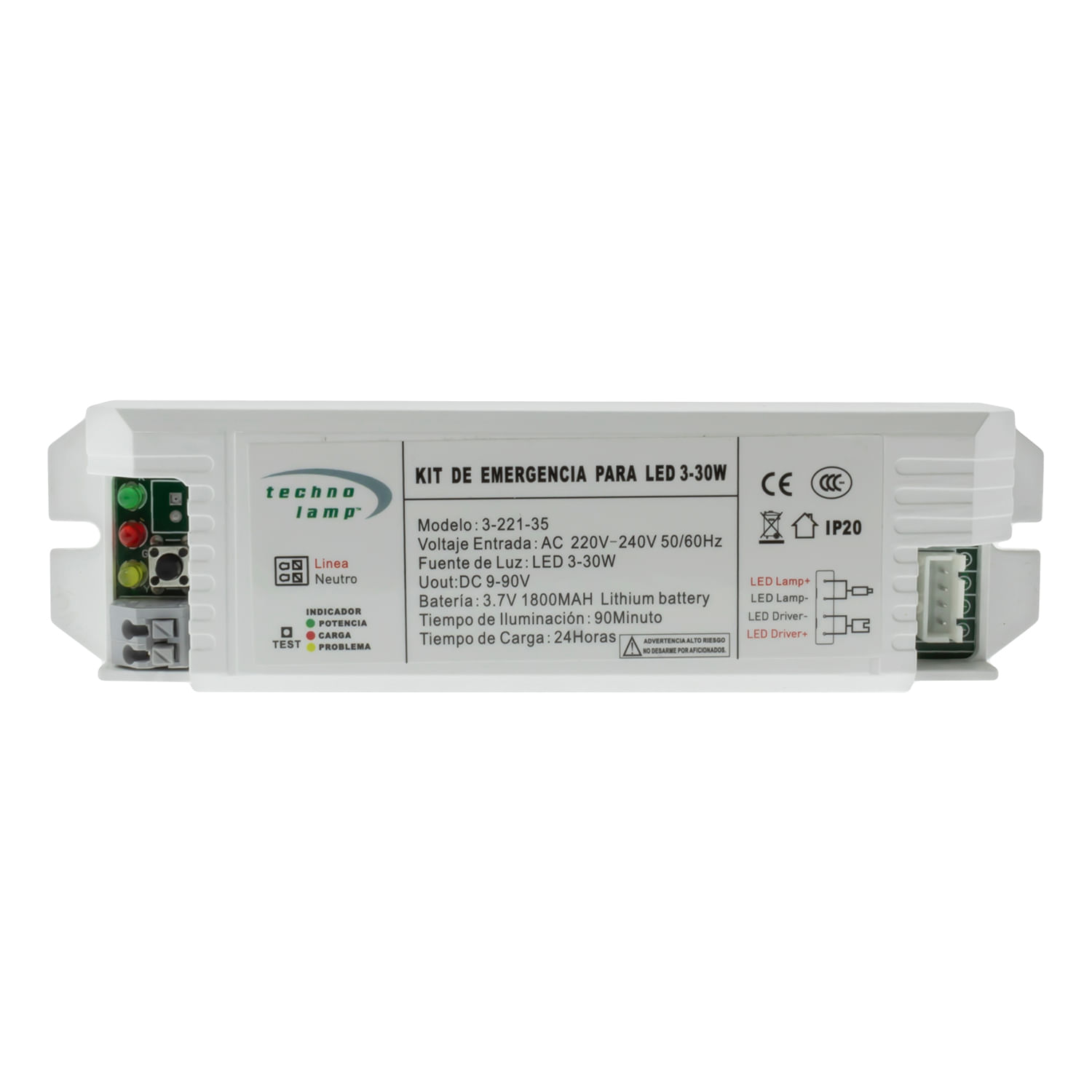 Kit Emergencia para LED 20-70V 30W Technolamp (322135) — TechnoLamp