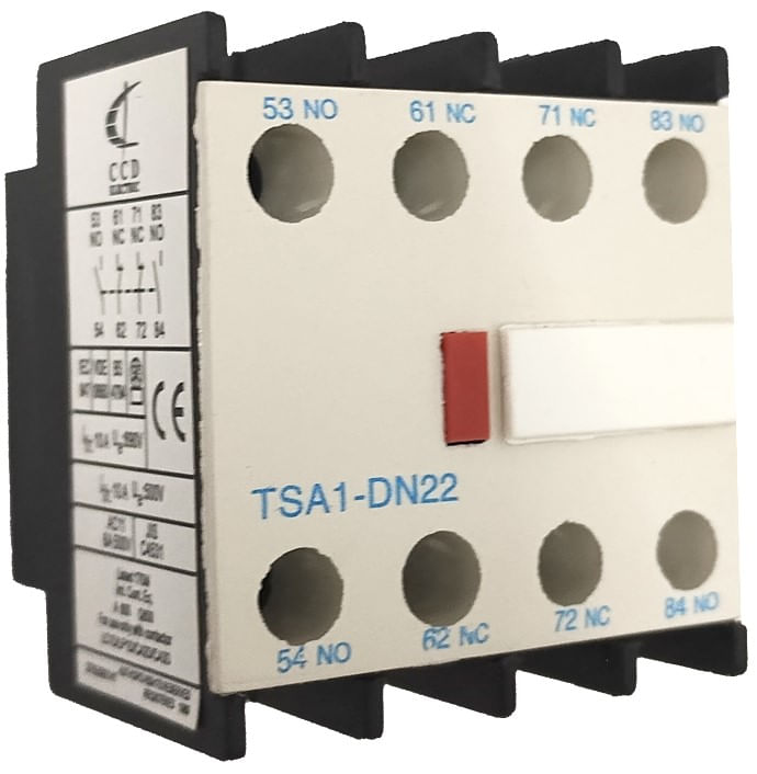 Contacto auxiliar para contactor 2NO+2NC ccd — CCD