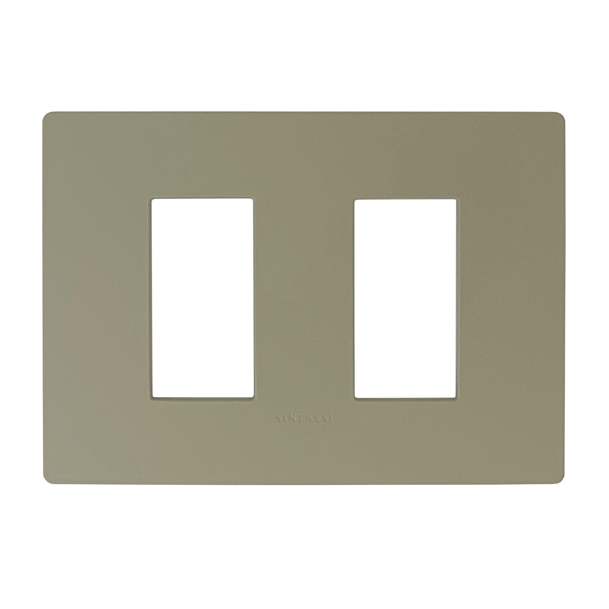 Placa 2 Puestos S33 Beige Mate Con Soporte 330222 — Sinthesi — Sinthesi