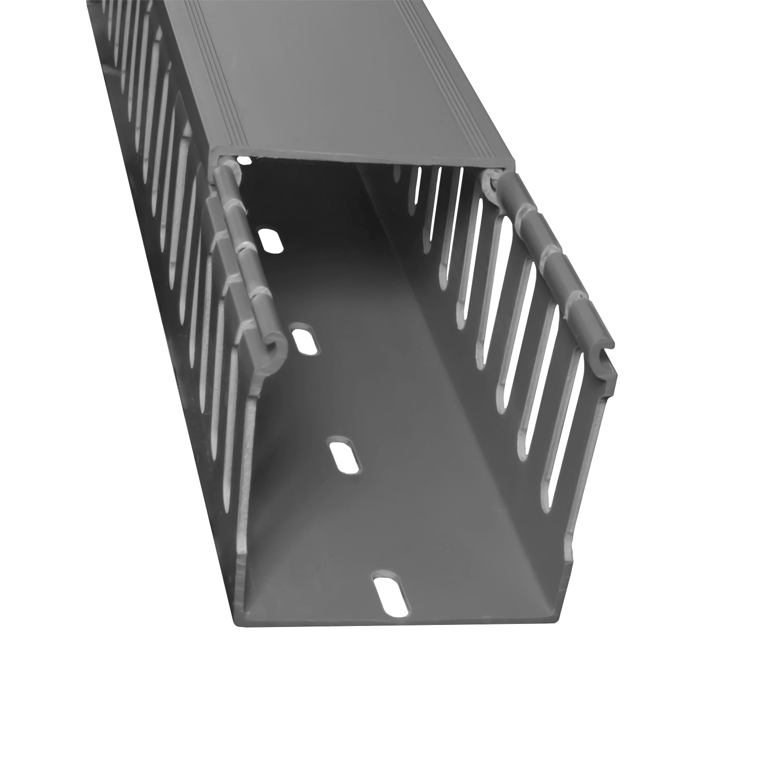 Canaleta Ranurada PVC 60x60mm X Tira Gris — Crompton — Crompton