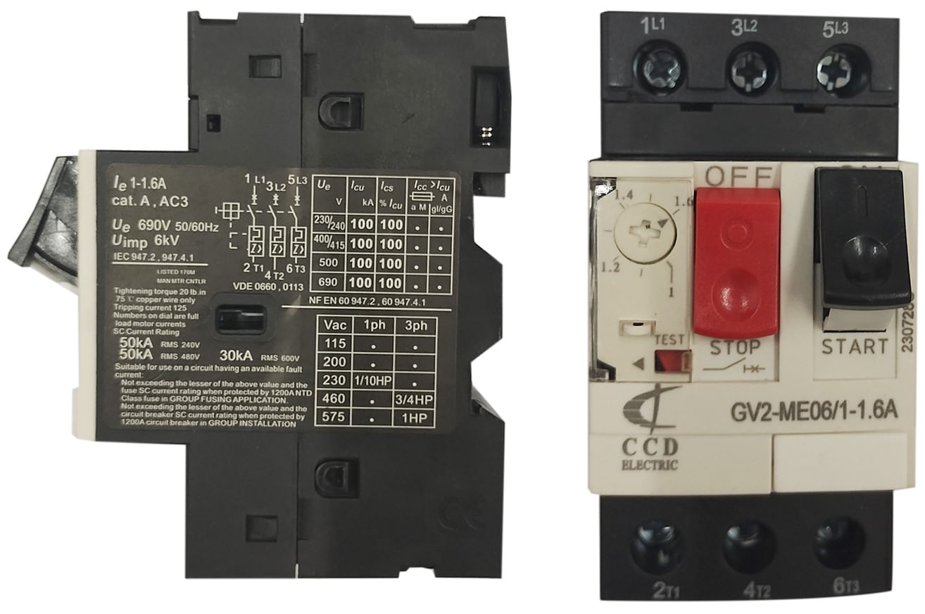 Guardamotor 1-1.6A 1/2-3/4HP CCD (362411) — CCD