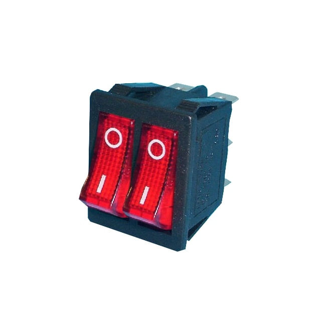 Interruptor Doble 15A 250V Rojo-rojo KCD8-2121 CCD (365630) — CCD