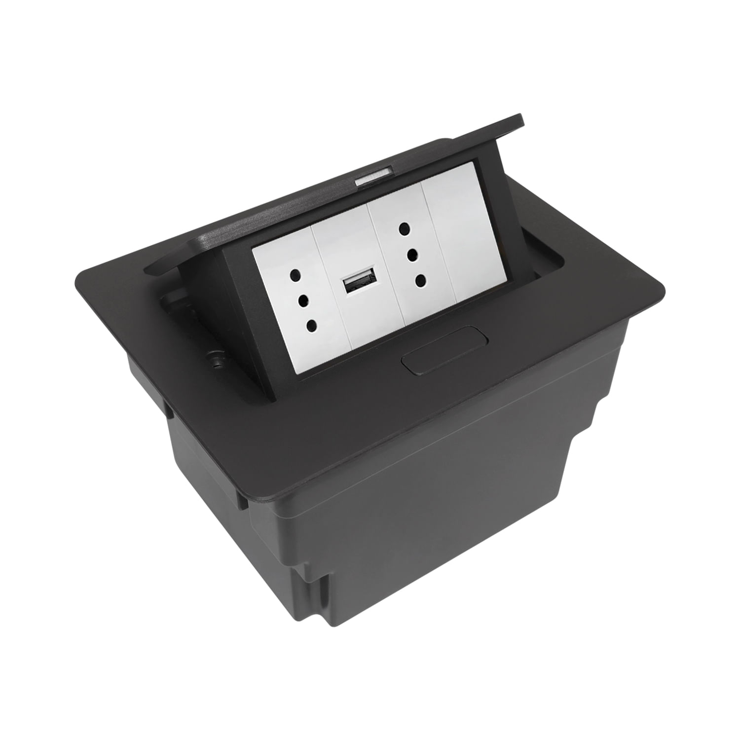 Caja de Mobiliario Pop-up 4 Modulos Negro IP20 Cowork — Crompton — Crompton