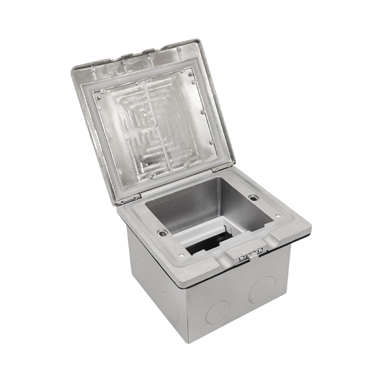 Caja de Piso Acero Cepillado IP55 3 Modulos Cowork — Crompton — Crompton