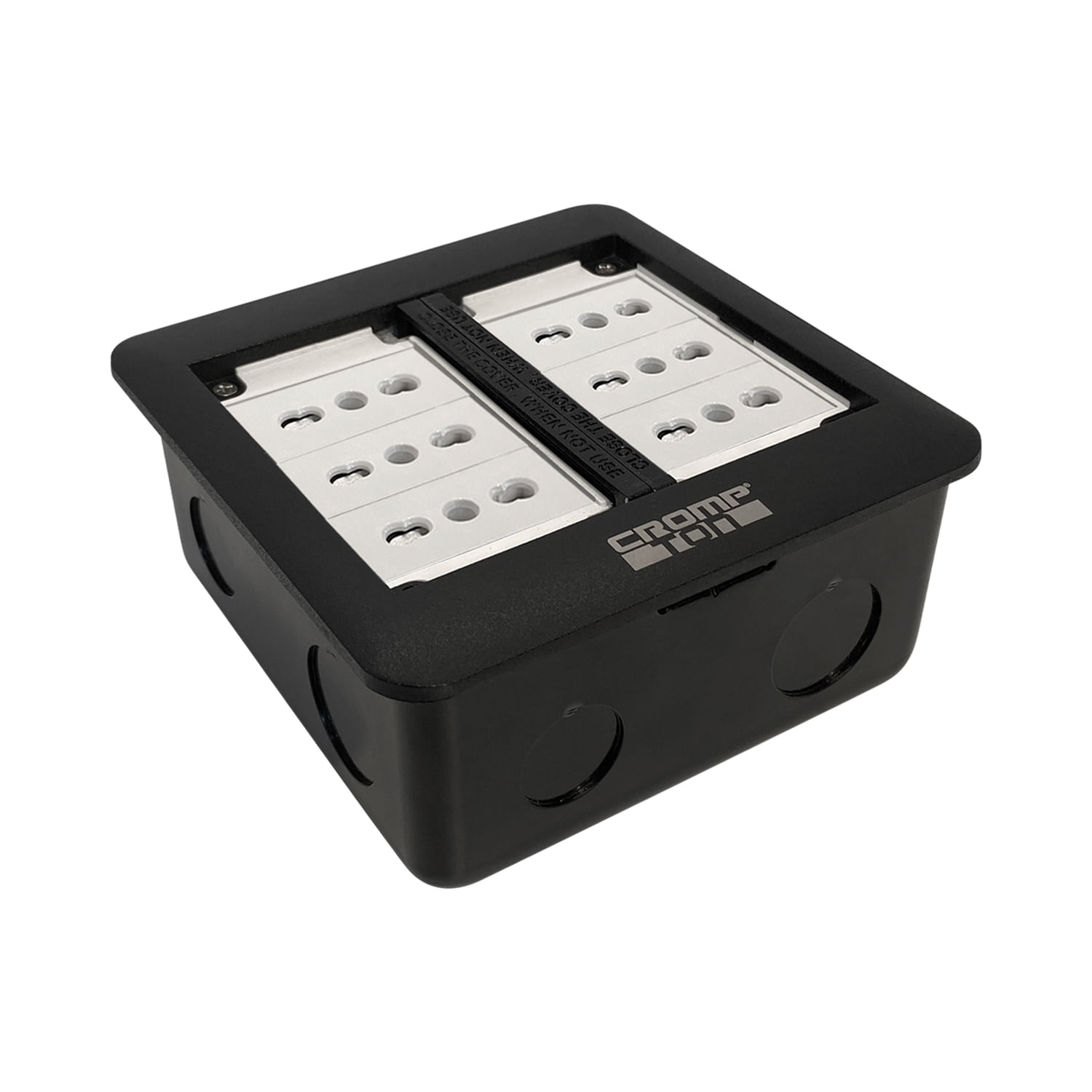 Caja de Piso Push Down 6 Modulos Negro Cowork (375046) — Crompton