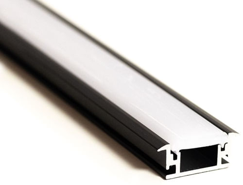Perfil ALUMINIO NEGRO EMBUTIDO PISO TRANSITABLE PARA CINTA LED 3MTS. 21,3mmX10,8mm TECHNOLAMP — TechnoLamp