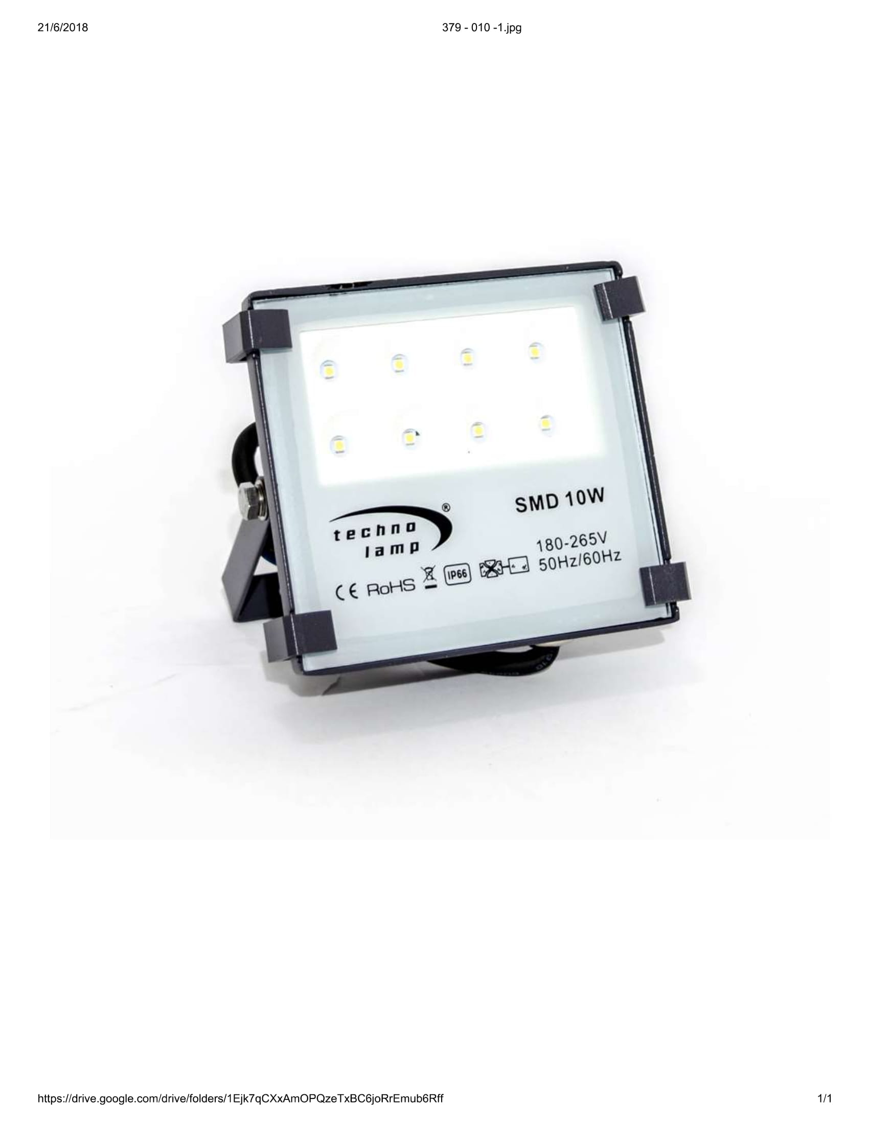 Proyector LED 10W 3000K 1000lm IP66 IK10 Dl Technolamp (379010) — TechnoLamp