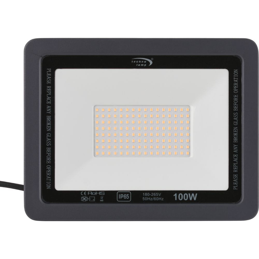 Proyector LED 100W 3000K 10000lm IP65 IK10 Slim Dl Technolamp (379093) — TechnoLamp
