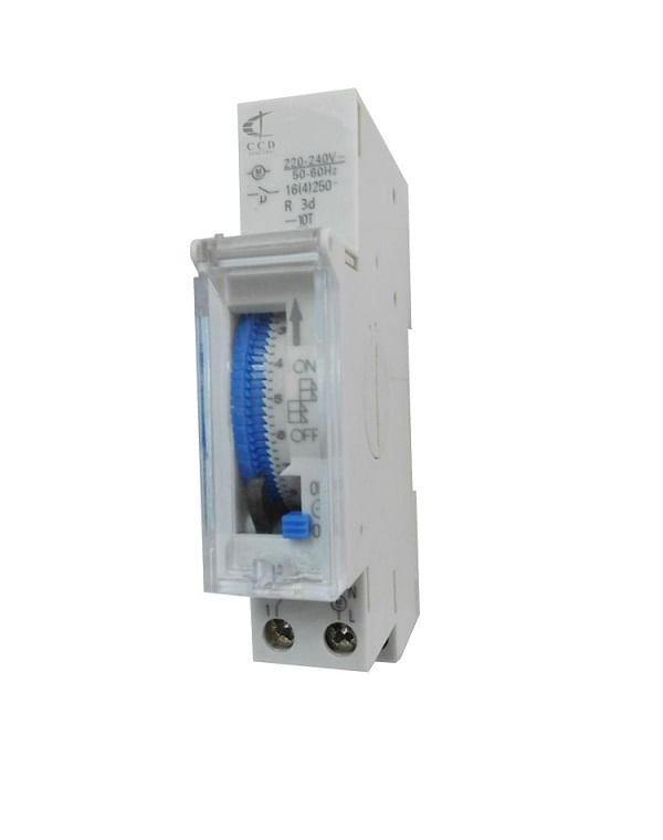 Interruptor Reloj Analogo DIN 16A 15 MIN-24HRS Con Reserva CCD (382021) — CCD