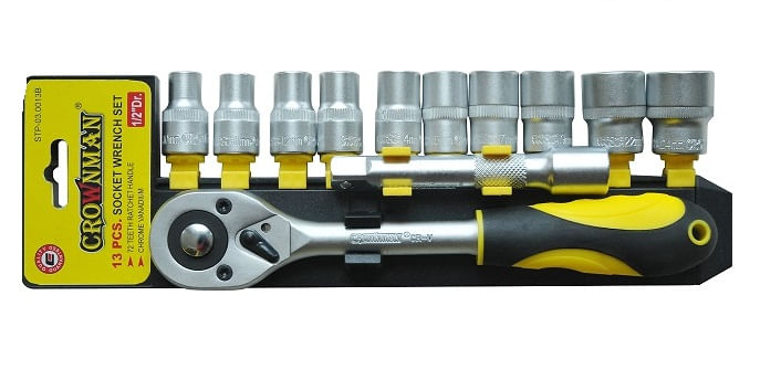 Kit Chicharra con 13 Dados Cromo 10mm a 24mm 395025 — CROWNMAN