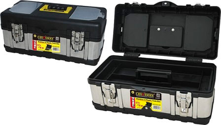 Caja de Herramientas Acero Inox de 17″ Profesional 395030 — CROWNMAN