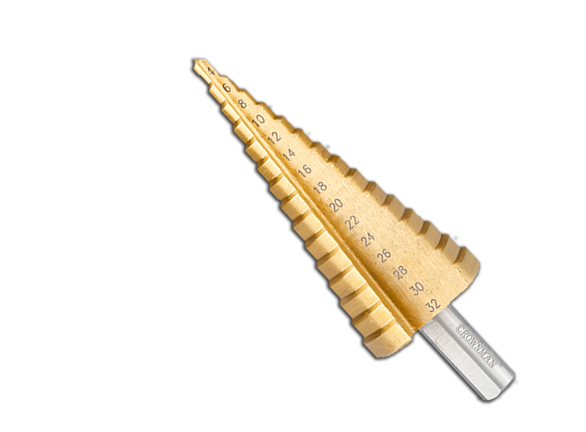 Broca de Acero Escalonada para Metal 4-32mm 15 Niveles — Crompton — Crompton