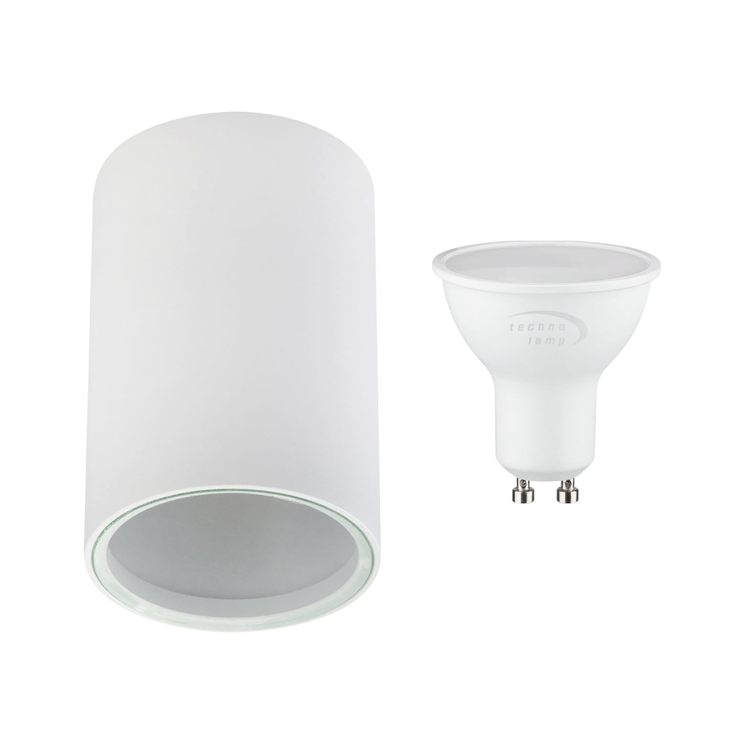 Pack Foco Sobrepuesto New Bristol + Ampolleta GU10 5.5W Luz Cálida (400007) — TechnoLamp