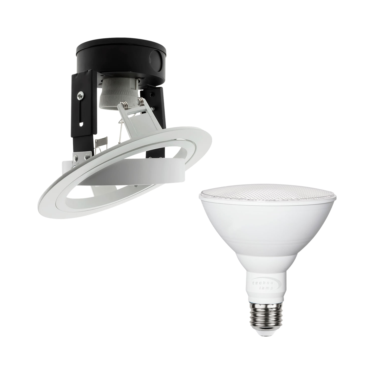 Pack Foco Embutido Orientable + Ampolleta E27 13W Luz Cálida (400018) — TechnoLamp