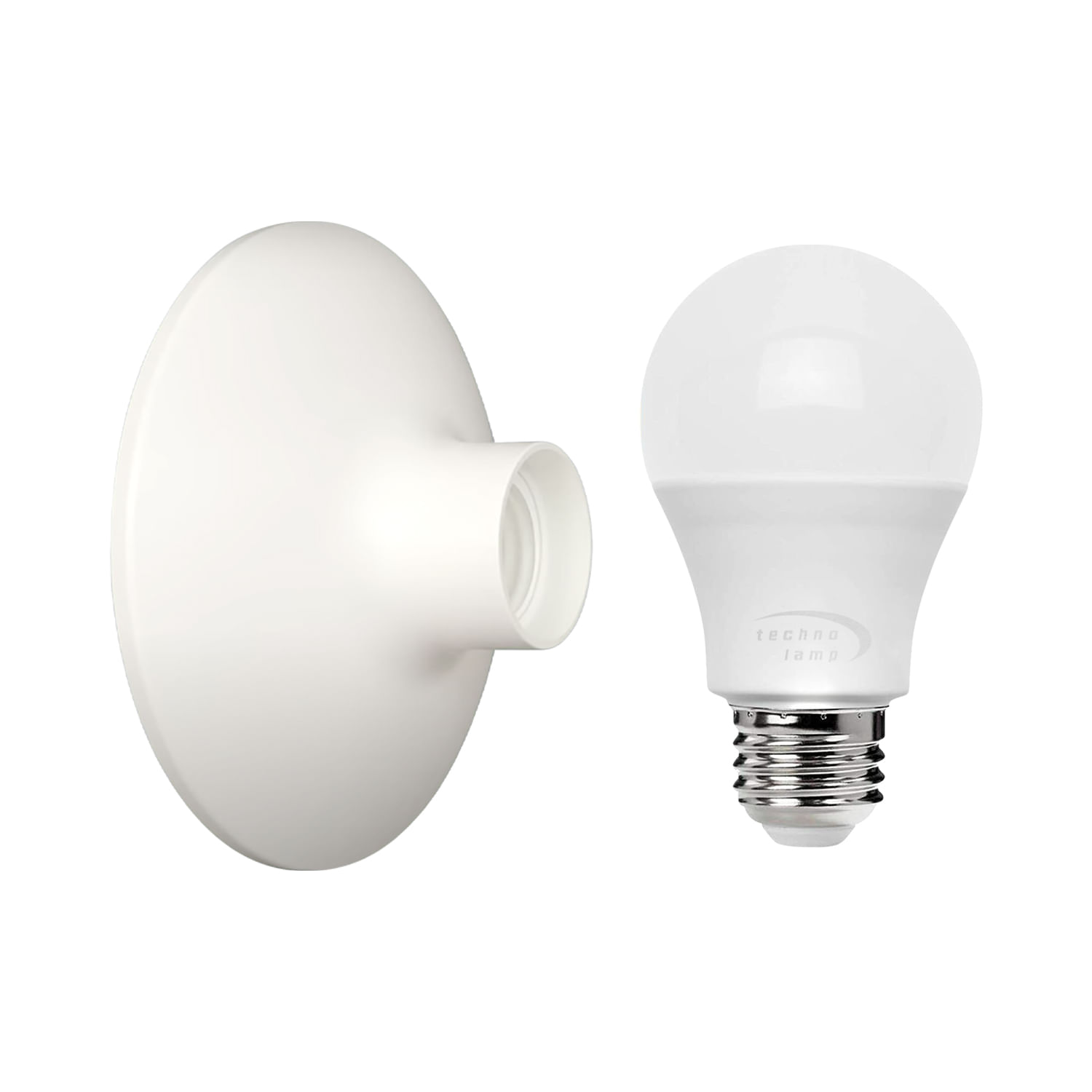 Pack Portalámpara Redondo + Ampolleta E27 9.5W Luz Cálida (400024) — SCHNEIDER ELECTRIC