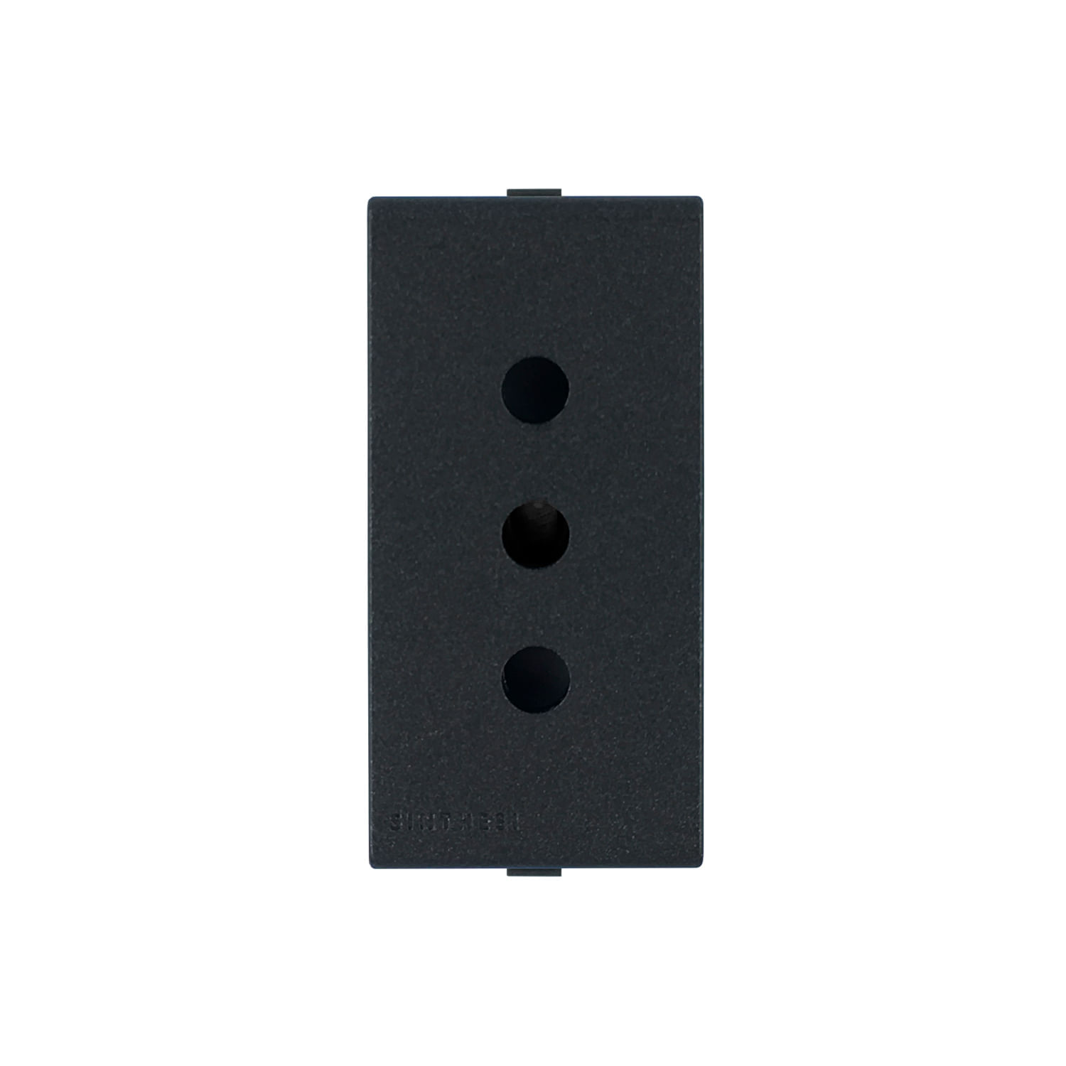 Módulo Tomacorriente 10A 250V 2P+T S44 Carbón 443010 — Sinthesi — Sinthesi