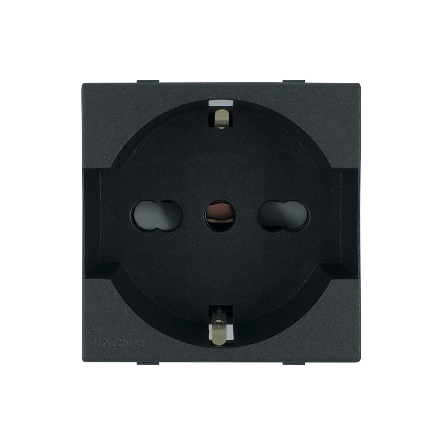 Módulo Tomacorriente Schuko 2P+T 10/16A 250V S44 Carbón 443310 — Sinthesi — Sinthesi