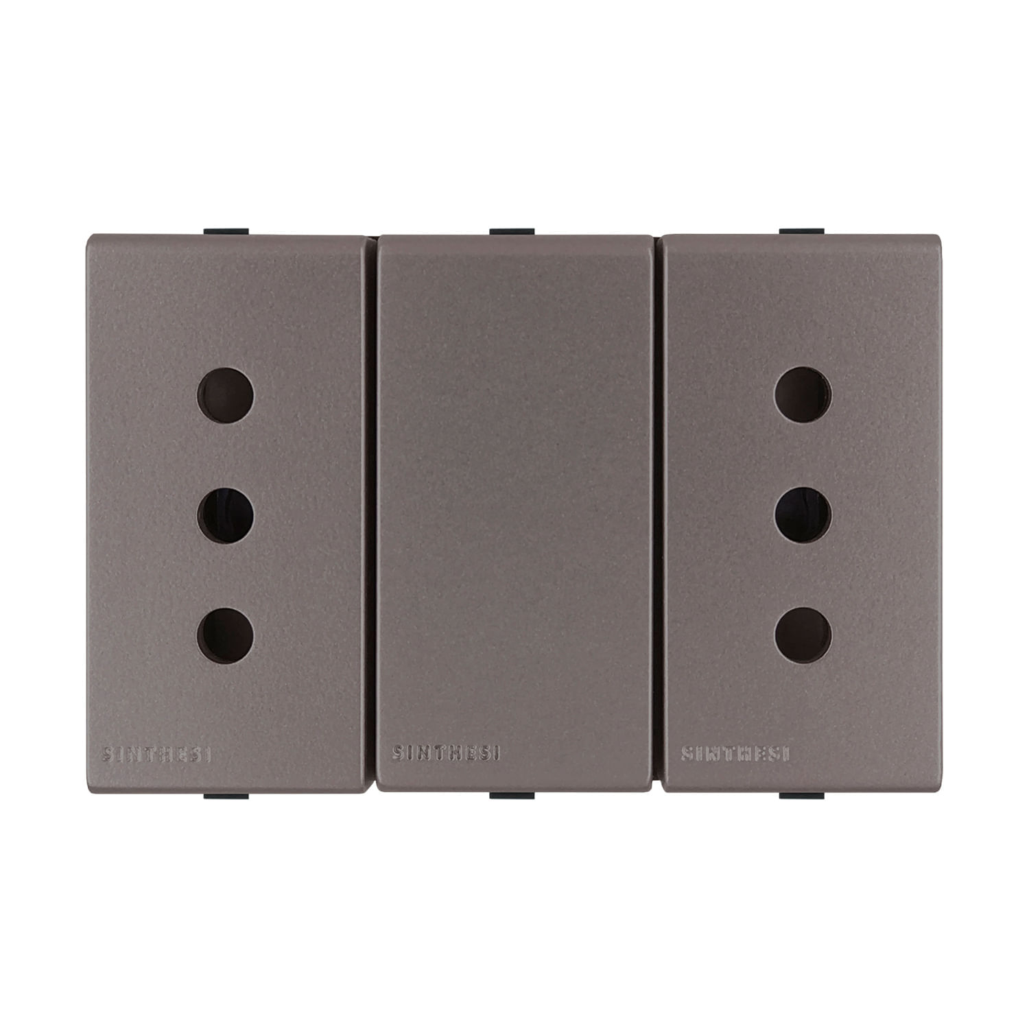 Módulo Tomacorriente Duplex 10A 250V 2P+T S44 Piedra 443411 — Sinthesi — Sinthesi