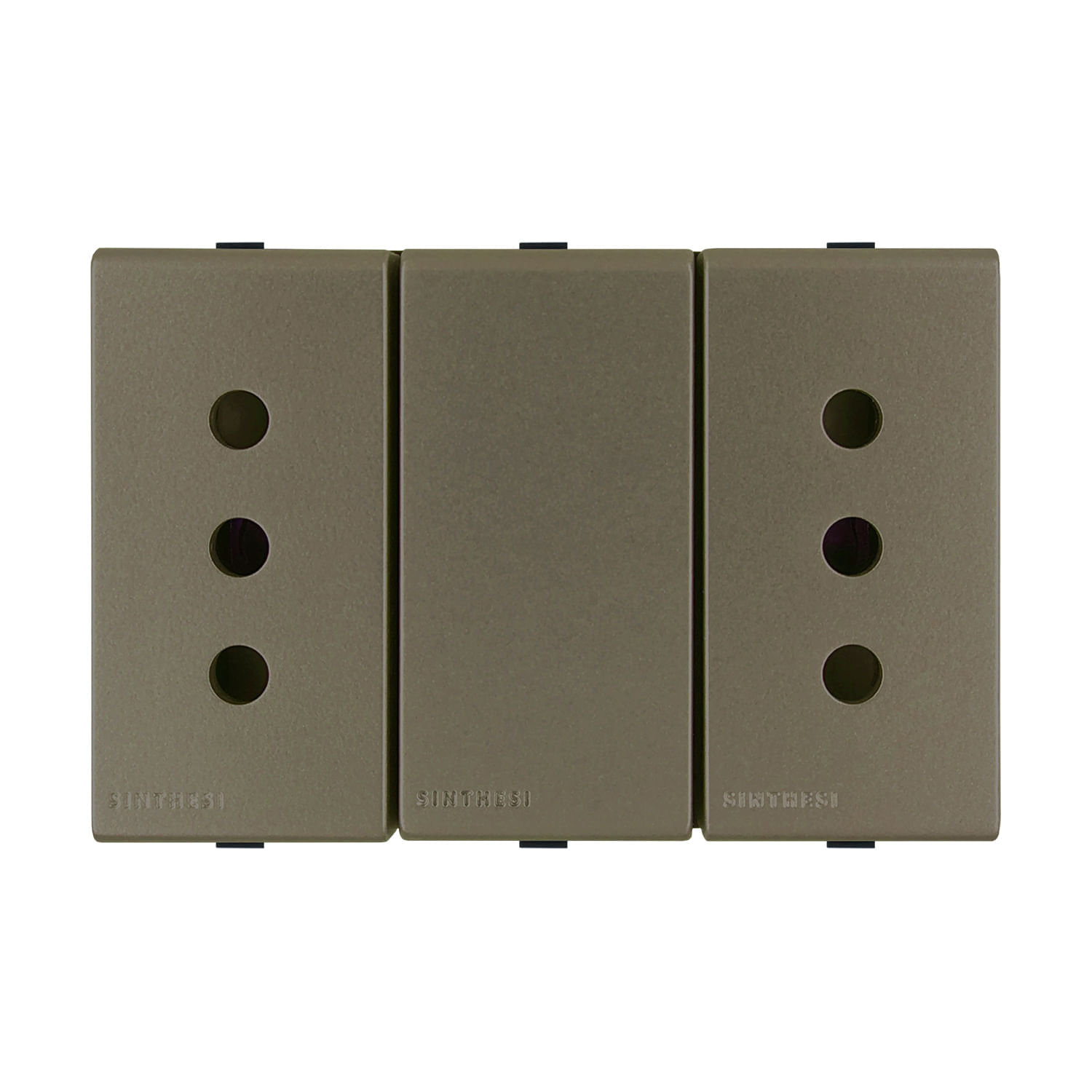 Módulo Tomacorriente Duplex 10A 250V 2P+T S44 Arena 443413 — Sinthesi — Sinthesi