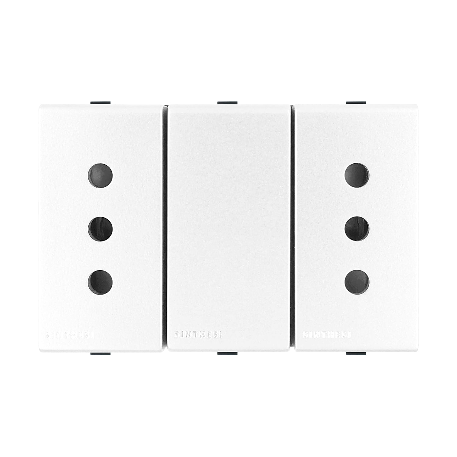 Módulo Tomacorriente Duplex 10A 250V 2P+T S44 Magnesio 443414 — Sinthesi — Sinthesi